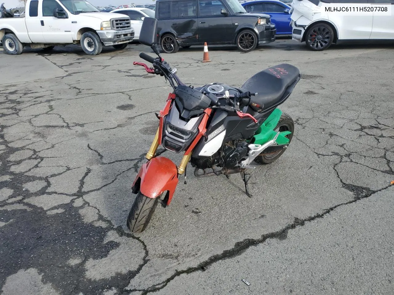 2017 Honda Grom 125 VIN: MLHJC6111H5207708 Lot: 81541213