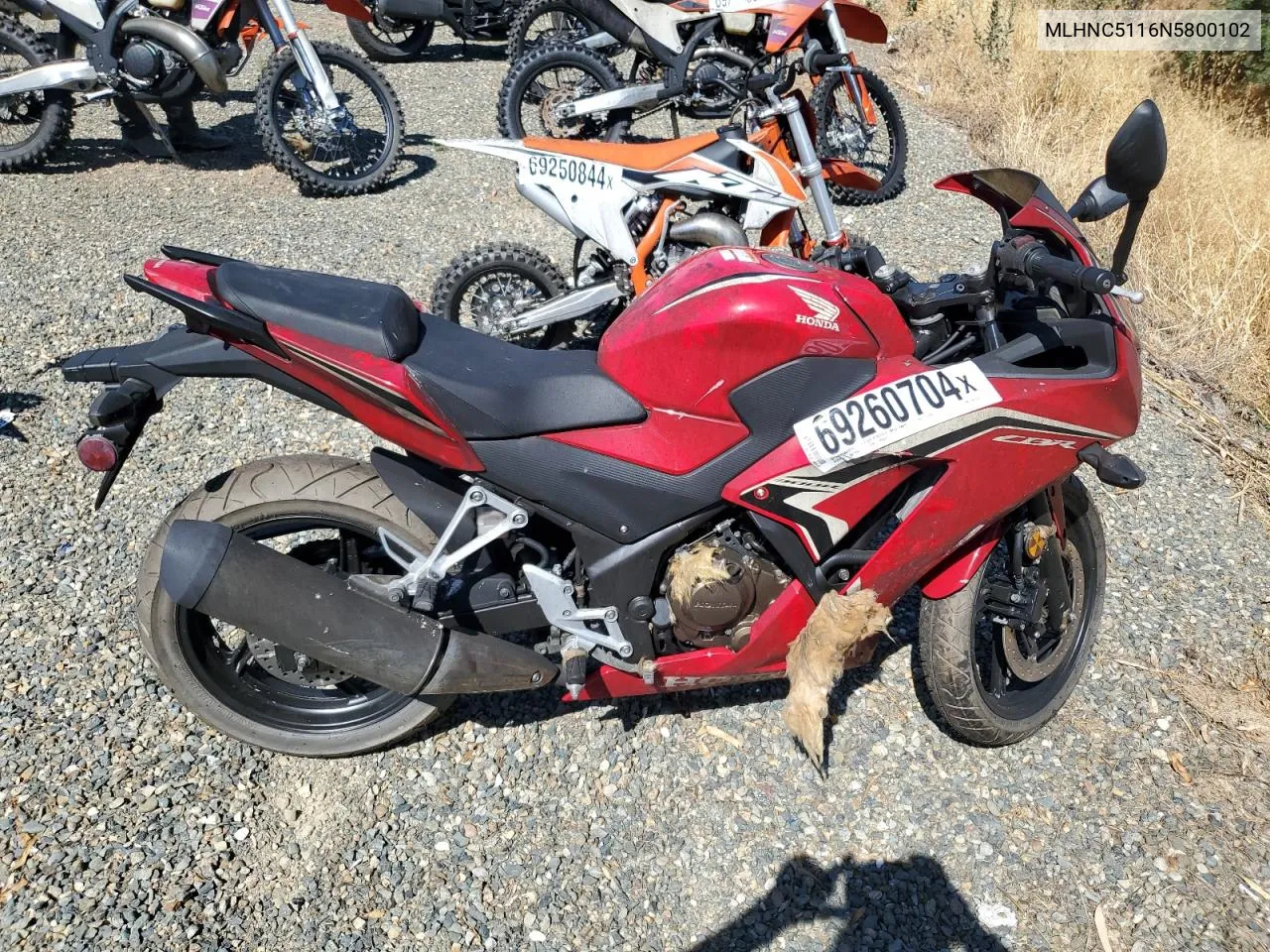 2022 Honda Cbr300 R VIN: MLHNC5116N5800102 Lot: 69260704