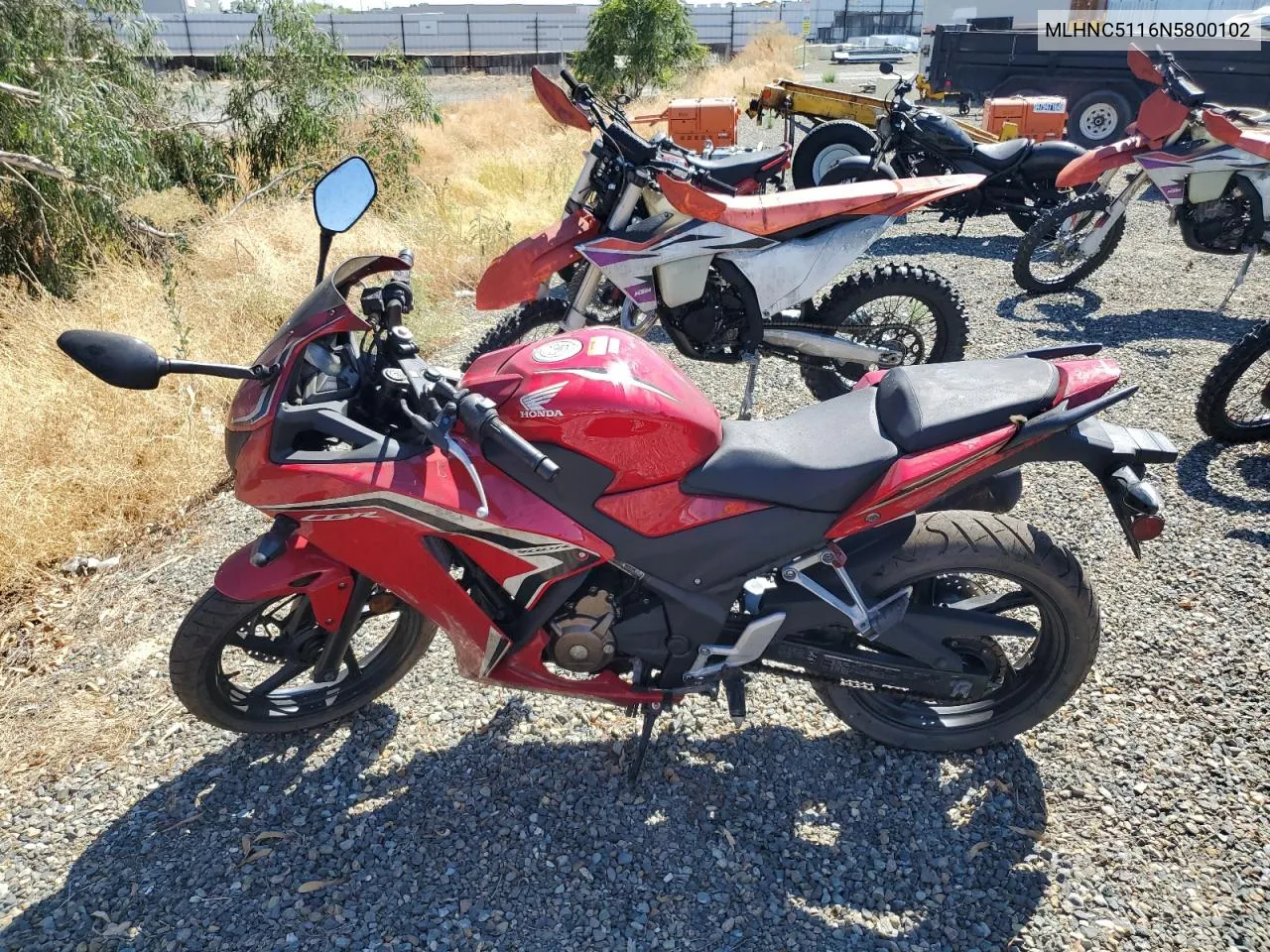 2022 Honda Cbr300 R VIN: MLHNC5116N5800102 Lot: 69260704