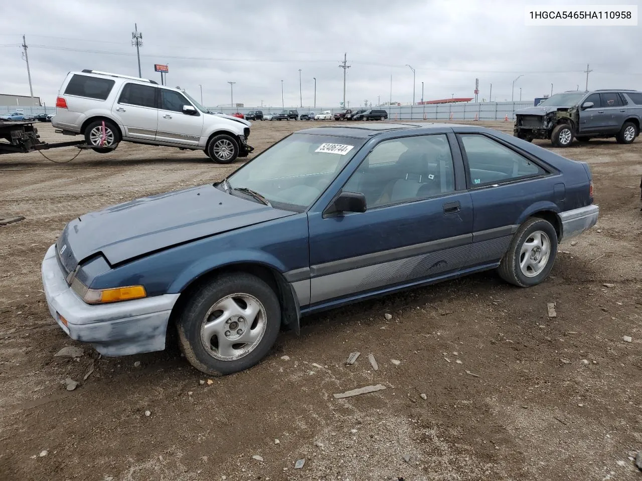 1987 Honda Accord Dx VIN: 1HGCA5465HA110958 Lot: 52486744