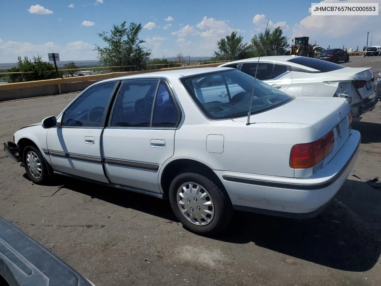 1992 Honda Accord Lx VIN: JHMCB7657NC000553 Lot: 63310574