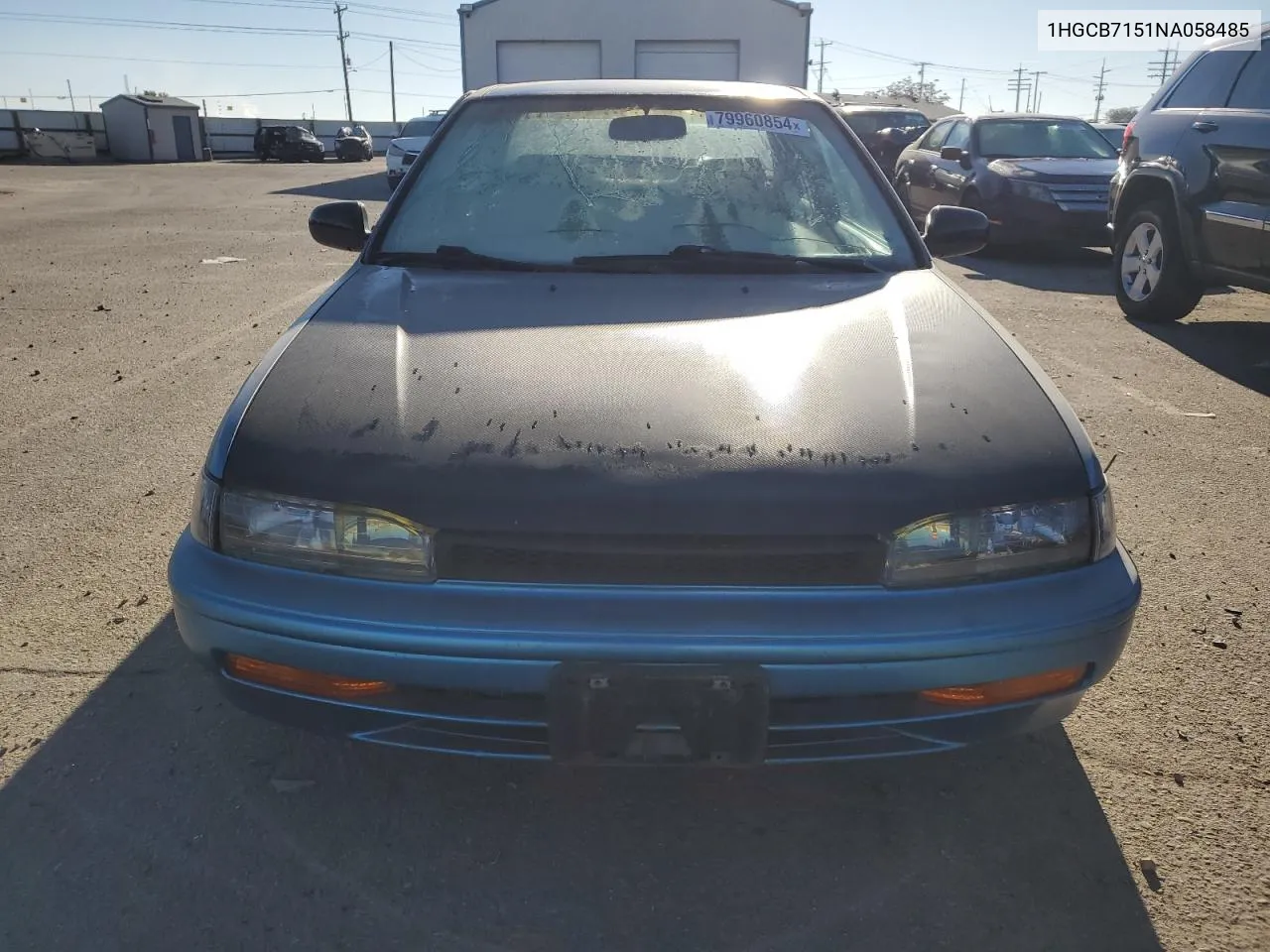 1992 Honda Accord Lx VIN: 1HGCB7151NA058485 Lot: 79960854