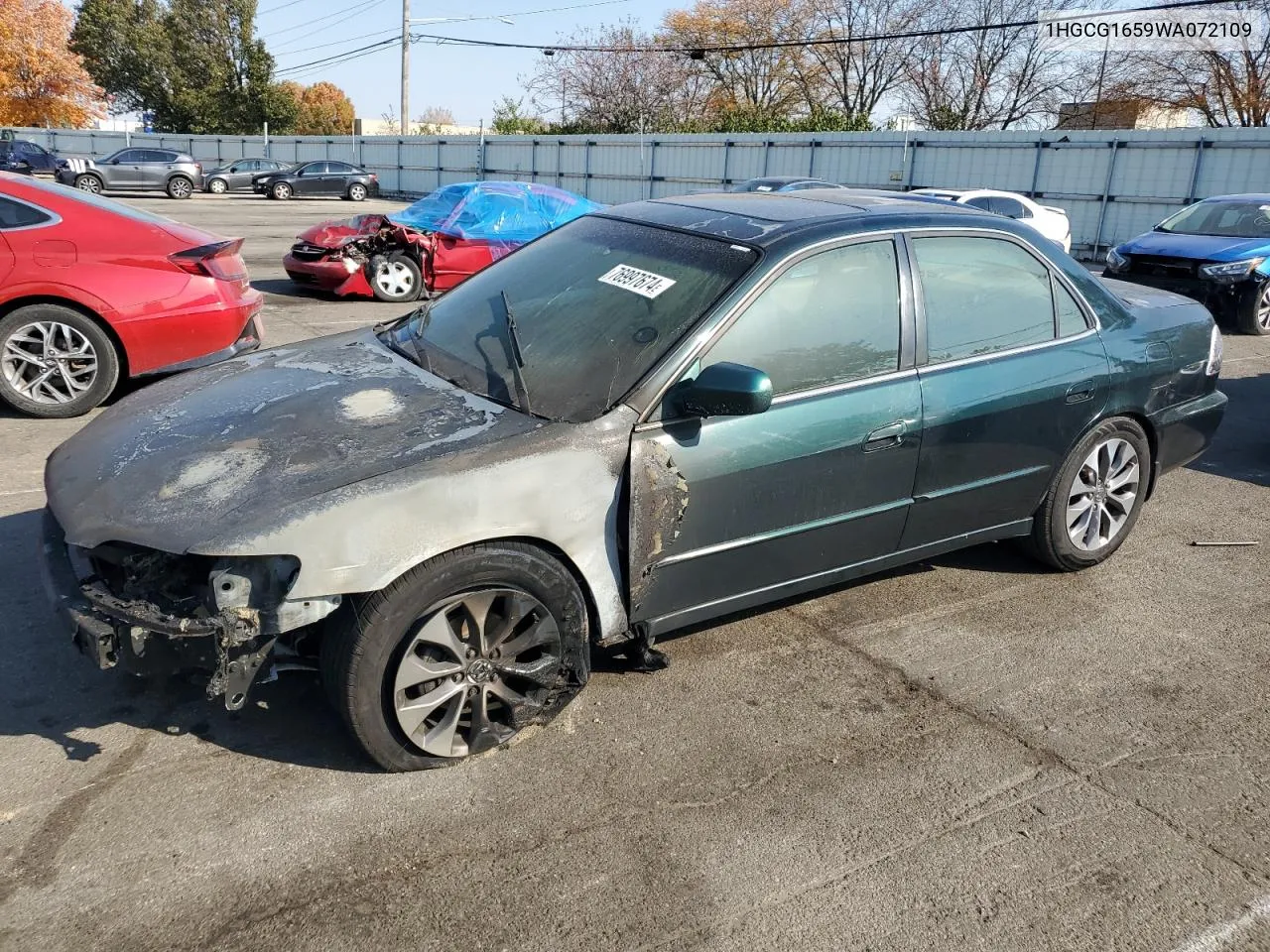 1998 Honda Accord Ex VIN: 1HGCG1659WA072109 Lot: 76997674