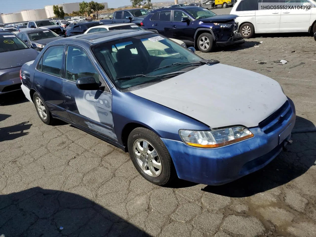 1999 Honda Accord Ex VIN: 1HGCG5552XA104392 Lot: 73783214