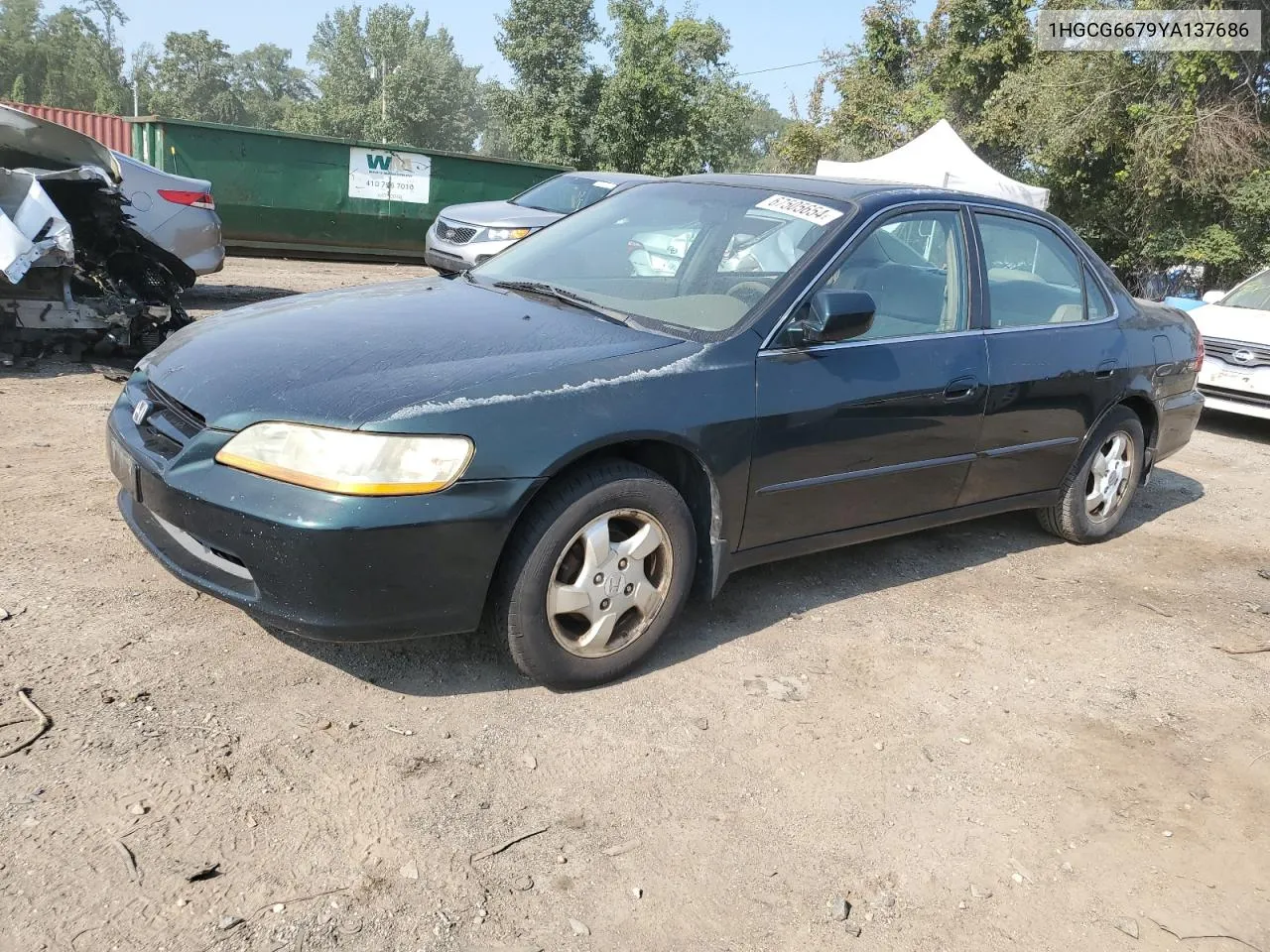 2000 Honda Accord Ex VIN: 1HGCG6679YA137686 Lot: 67505654