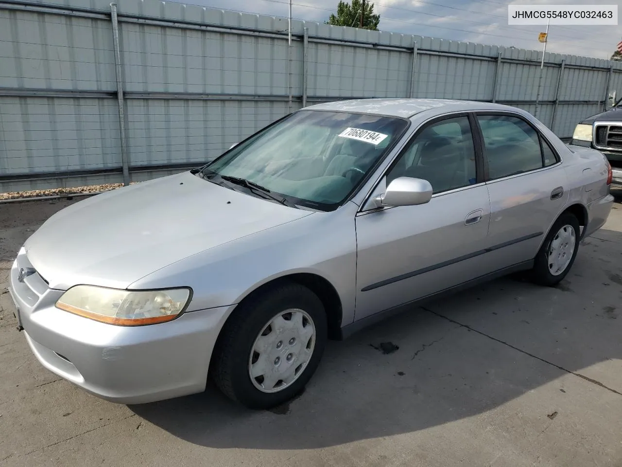 2000 Honda Accord Lx VIN: JHMCG5548YC032463 Lot: 70680194