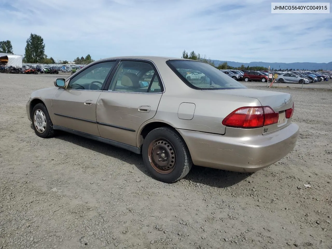 2000 Honda Accord Lx VIN: JHMCG5640YC004915 Lot: 70721054