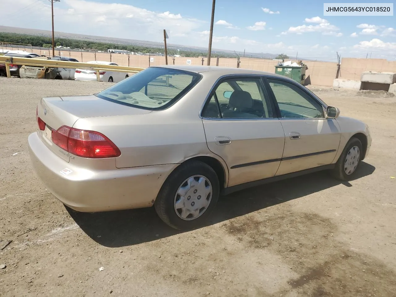 2000 Honda Accord Lx VIN: JHMCG5643YC018520 Lot: 70910864