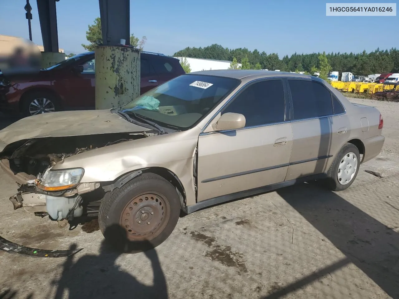 2000 Honda Accord Lx VIN: 1HGCG5641YA016246 Lot: 71496564