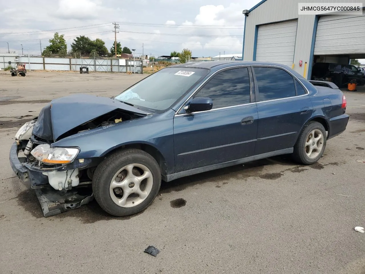 2000 Honda Accord Lx VIN: JHMCG5647YC000845 Lot: 72138364