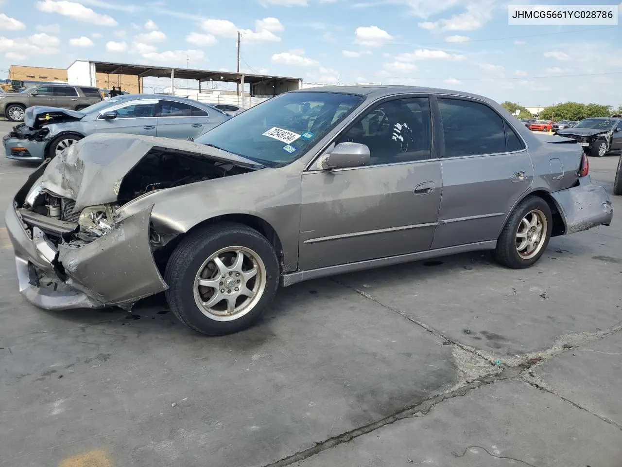 2000 Honda Accord Ex VIN: JHMCG5661YC028786 Lot: 72548734