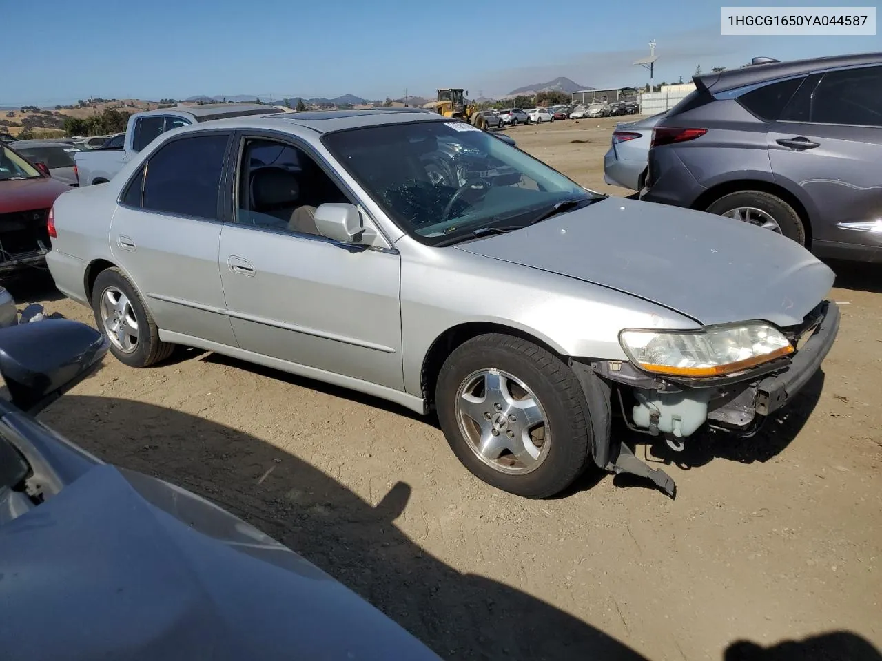 2000 Honda Accord Ex VIN: 1HGCG1650YA044587 Lot: 74581084