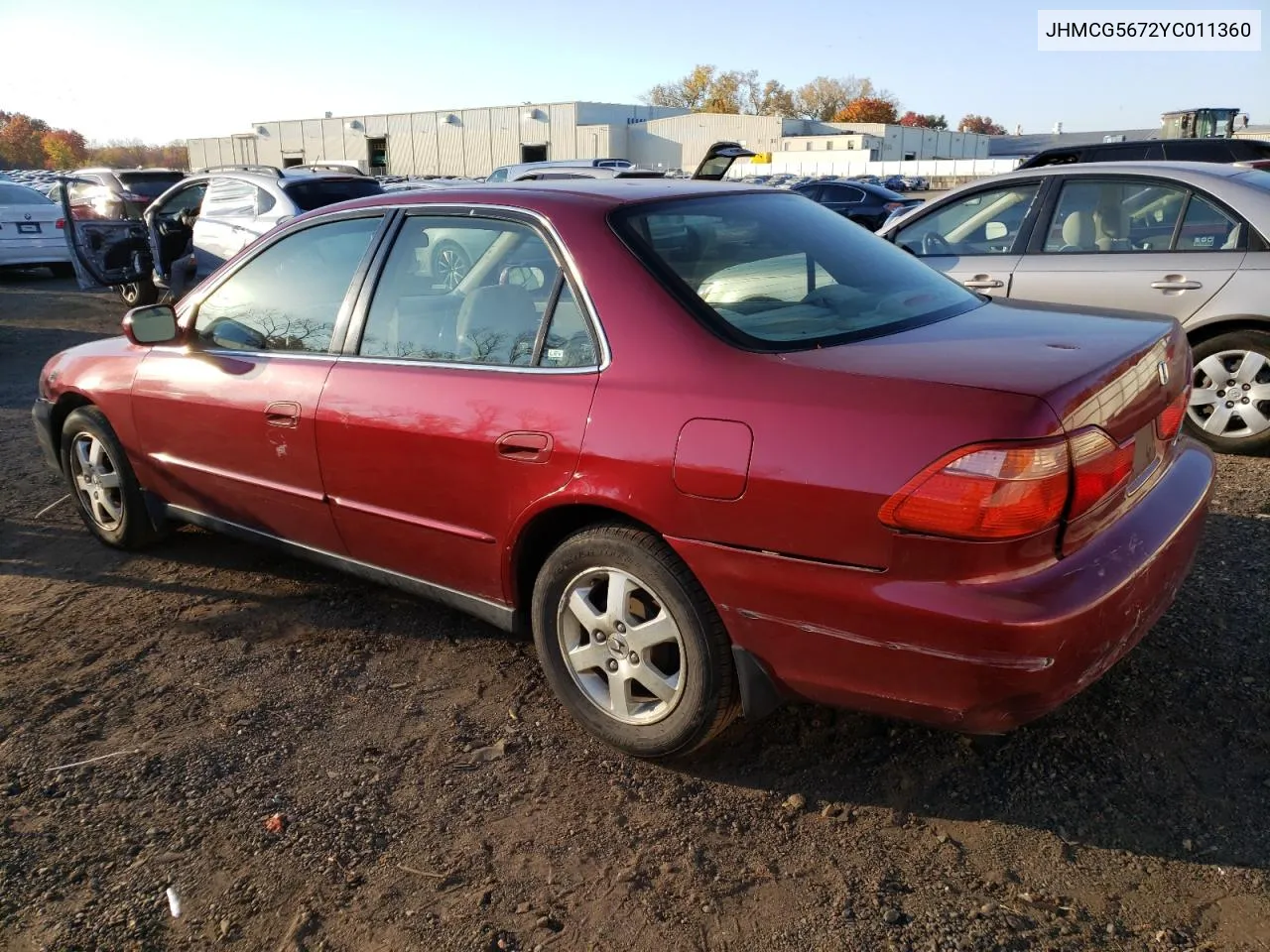 2000 Honda Accord Se VIN: JHMCG5672YC011360 Lot: 75526214