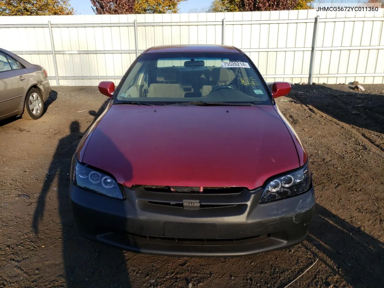 2000 Honda Accord Se VIN: JHMCG5672YC011360 Lot: 75526214