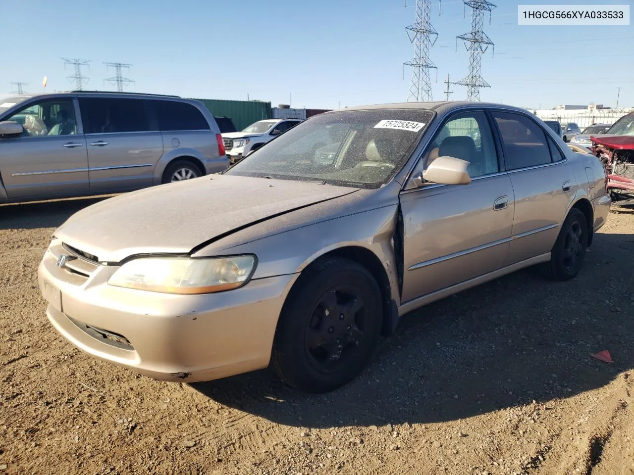 2000 Honda Accord Ex VIN: 1HGCG566XYA033533 Lot: 75725324