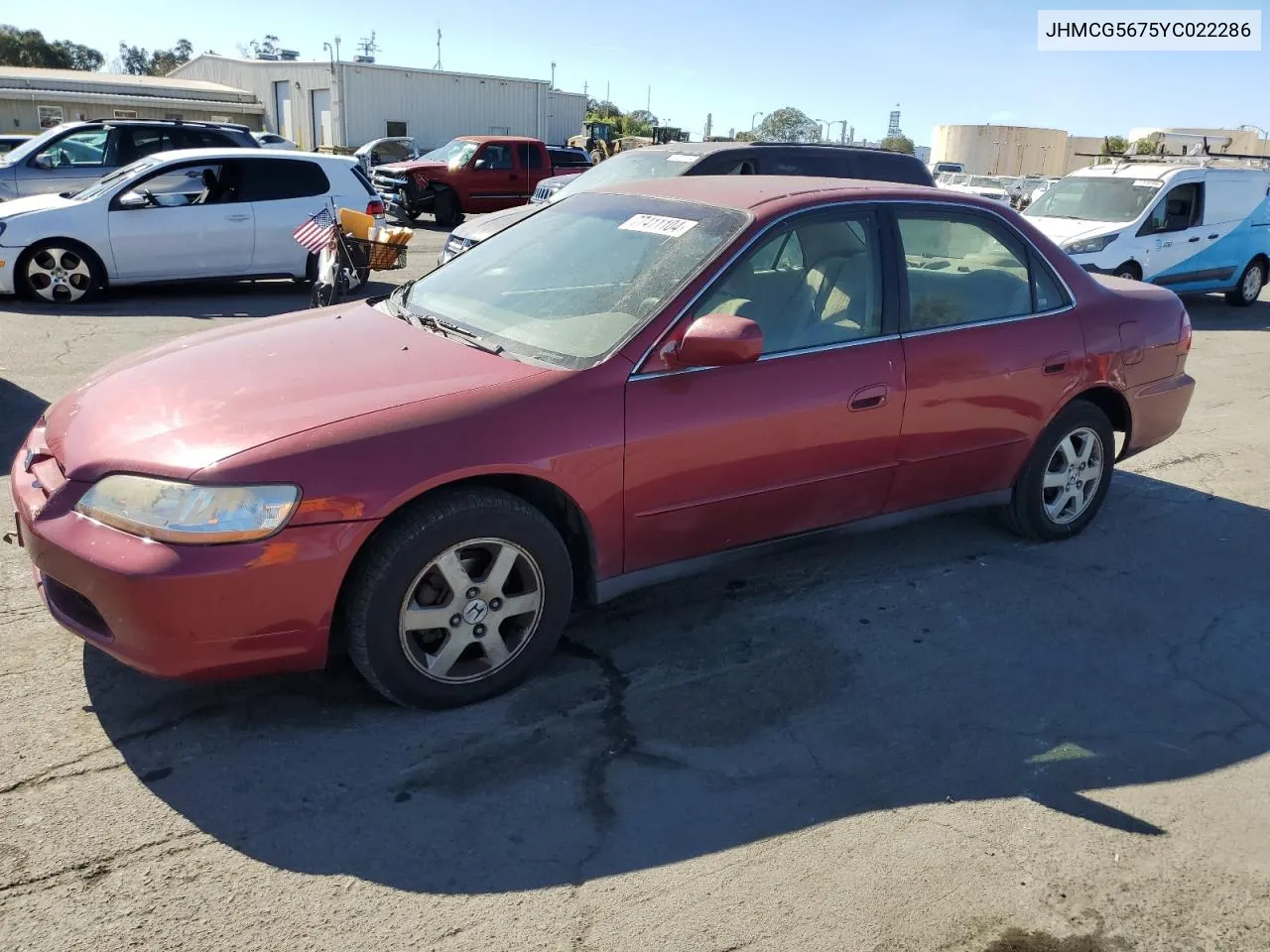 2000 Honda Accord Se VIN: JHMCG5675YC022286 Lot: 77411104