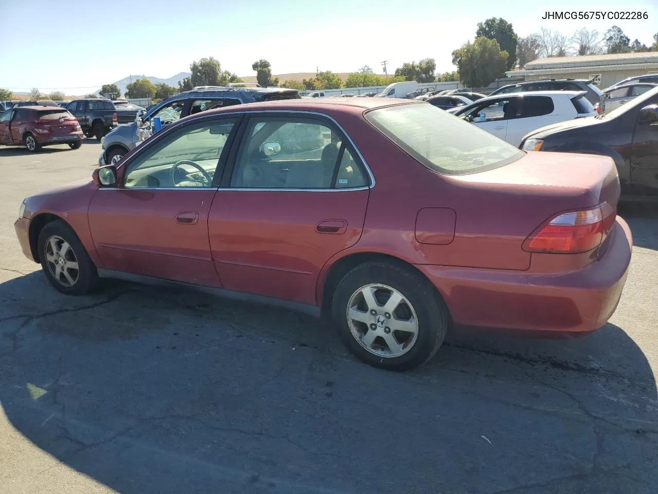 2000 Honda Accord Se VIN: JHMCG5675YC022286 Lot: 77411104