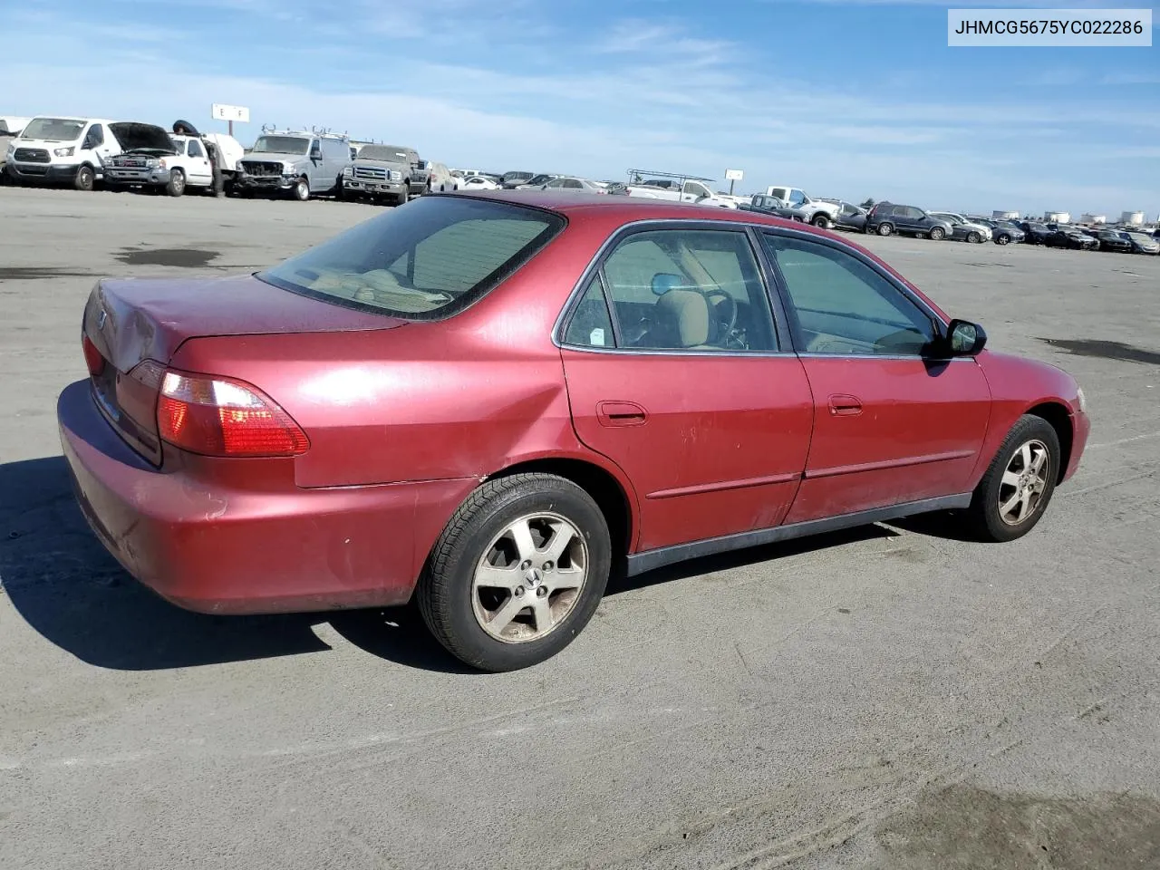 2000 Honda Accord Se VIN: JHMCG5675YC022286 Lot: 77411104