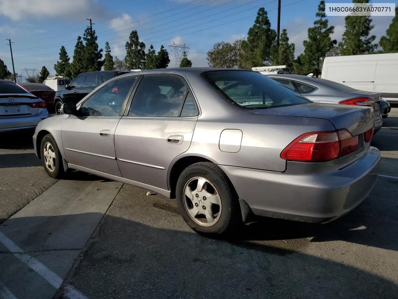 2000 Honda Accord Ex VIN: 1HGCG6683YA070771 Lot: 77978154