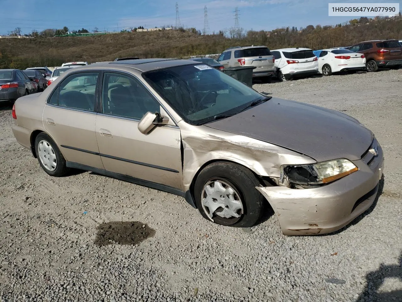 1HGCG5647YA077990 2000 Honda Accord Lx