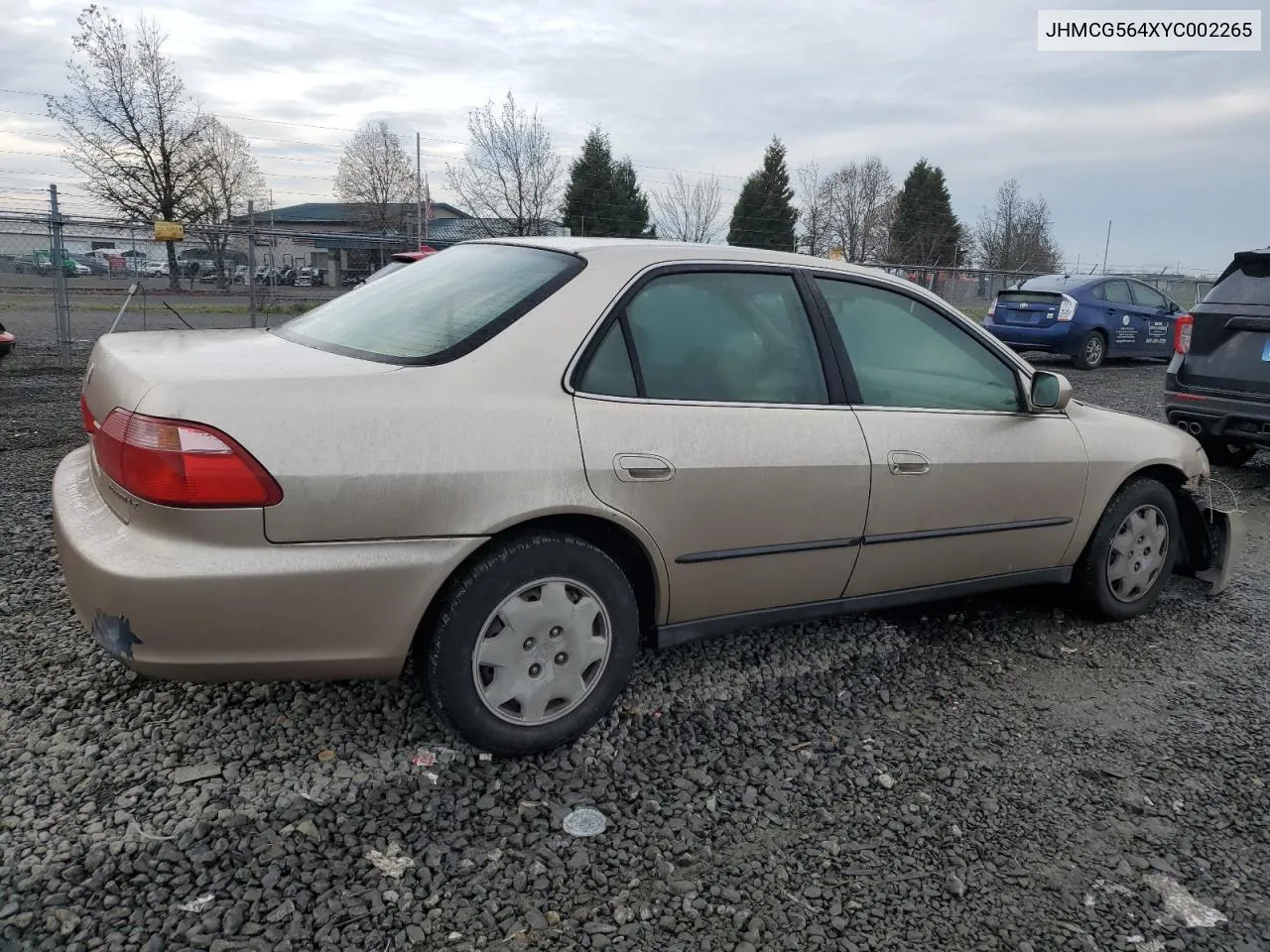 2000 Honda Accord Lx VIN: JHMCG564XYC002265 Lot: 80406073