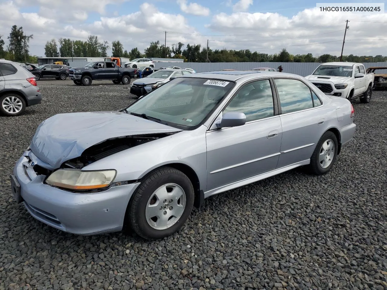 1HGCG16551A006245 2001 Honda Accord Ex