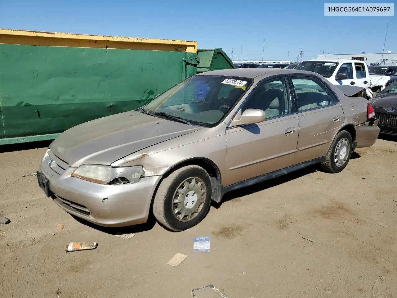 2001 Honda Accord Lx VIN: 1HGCG56401A079697 Lot: 72285574