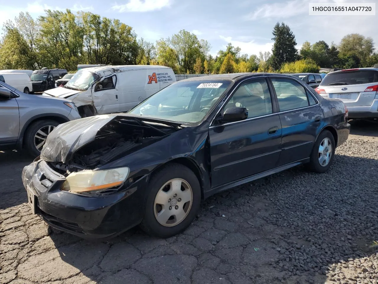 2001 Honda Accord Ex VIN: 1HGCG16551A047720 Lot: 75524784