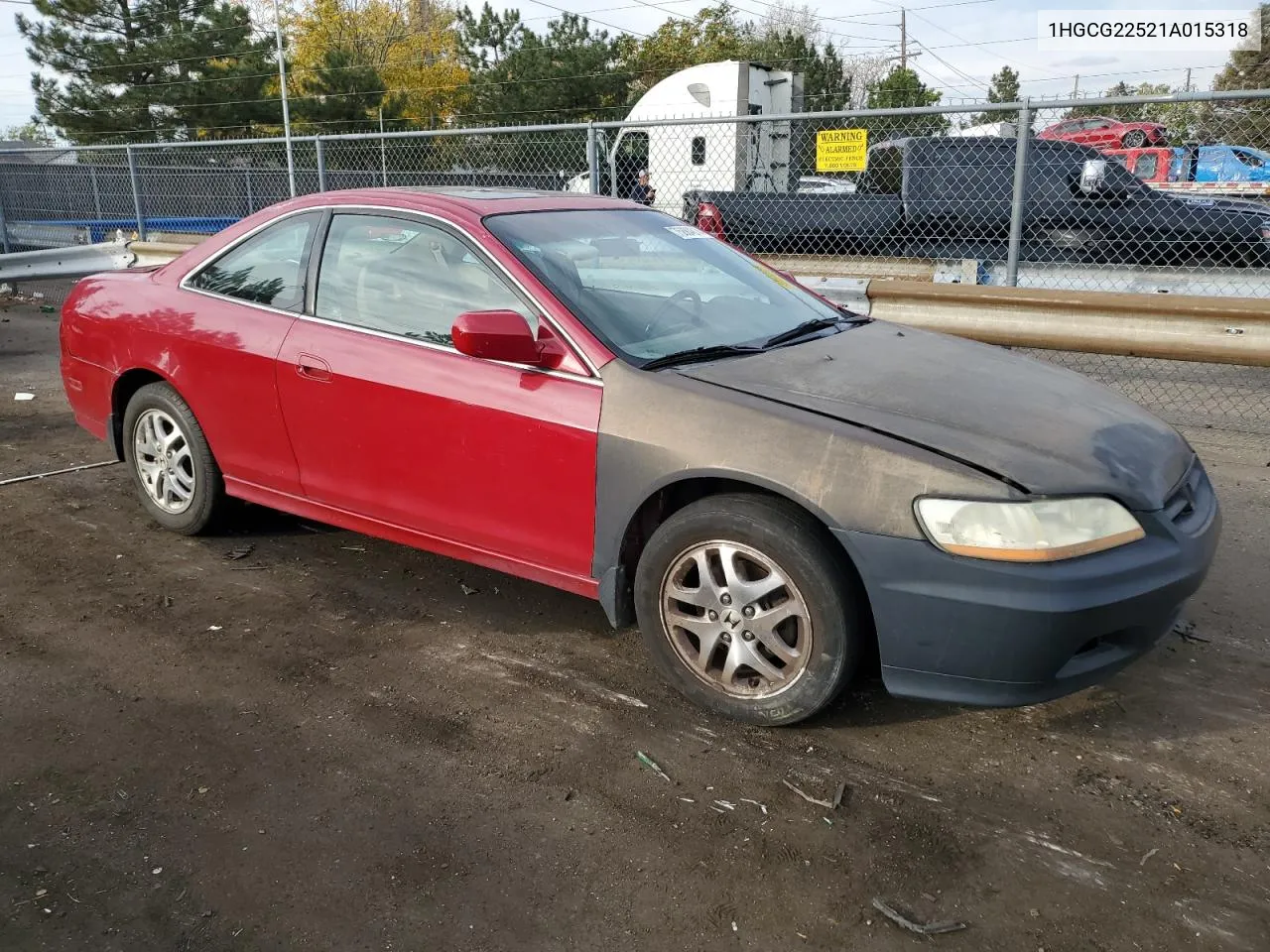 1HGCG22521A015318 2001 Honda Accord Ex