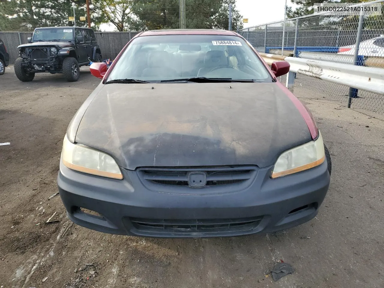 2001 Honda Accord Ex VIN: 1HGCG22521A015318 Lot: 75884814