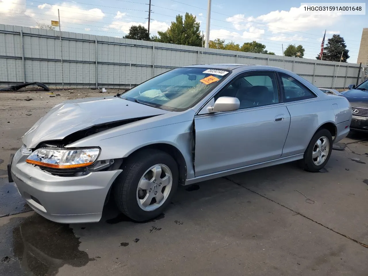 2001 Honda Accord Ex VIN: 1HGCG31591A001648 Lot: 76034144