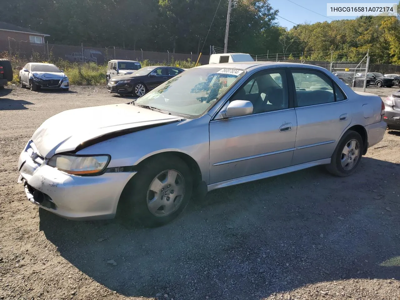 2001 Honda Accord Ex VIN: 1HGCG16581A072174 Lot: 76687824