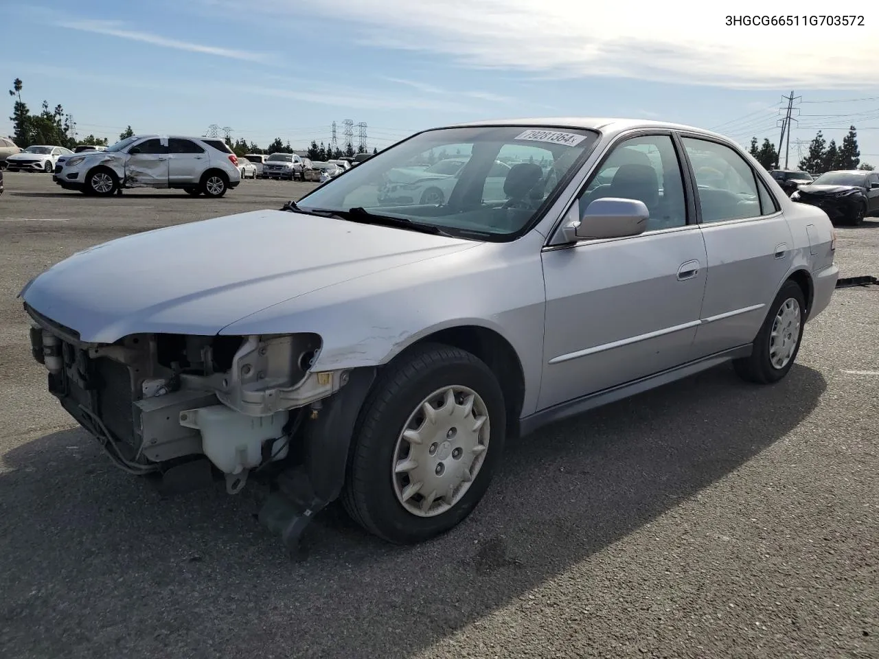 2001 Honda Accord Lx VIN: 3HGCG66511G703572 Lot: 79281364