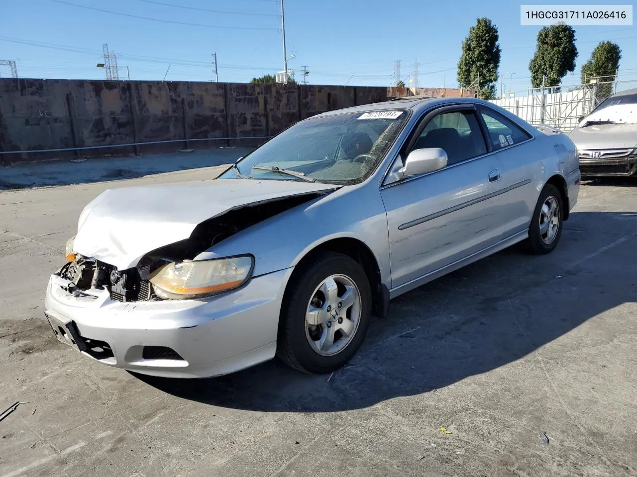 2001 Honda Accord Ex VIN: 1HGCG31711A026416 Lot: 79726194