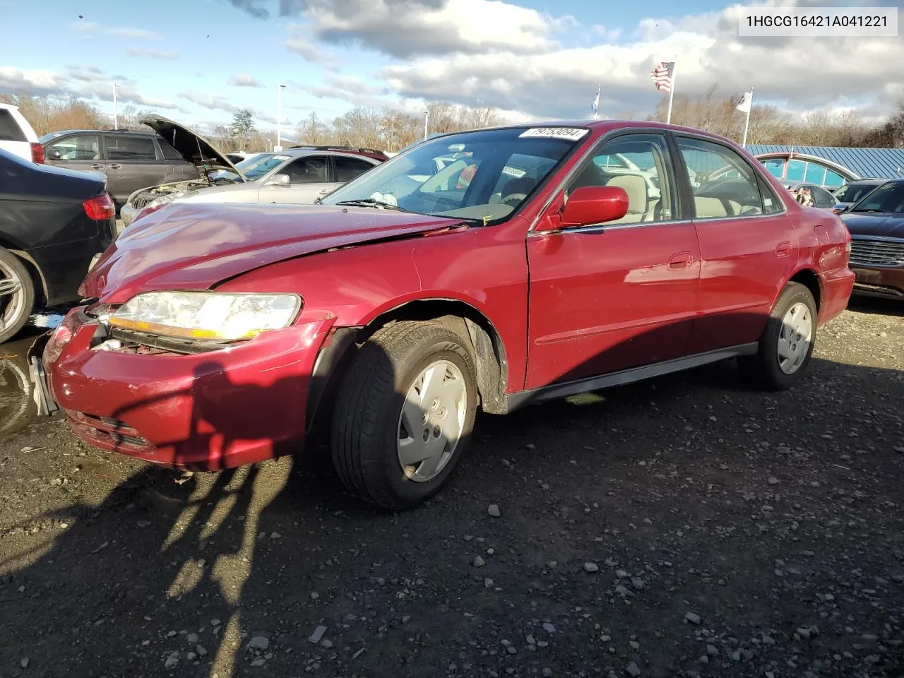 2001 Honda Accord Lx VIN: 1HGCG16421A041221 Lot: 79753094