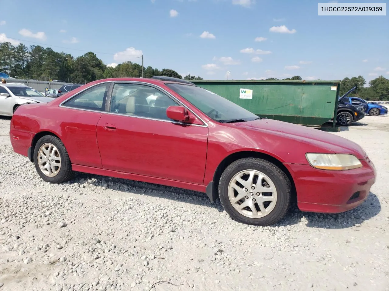 2002 Honda Accord Ex VIN: 1HGCG22522A039359 Lot: 74460874