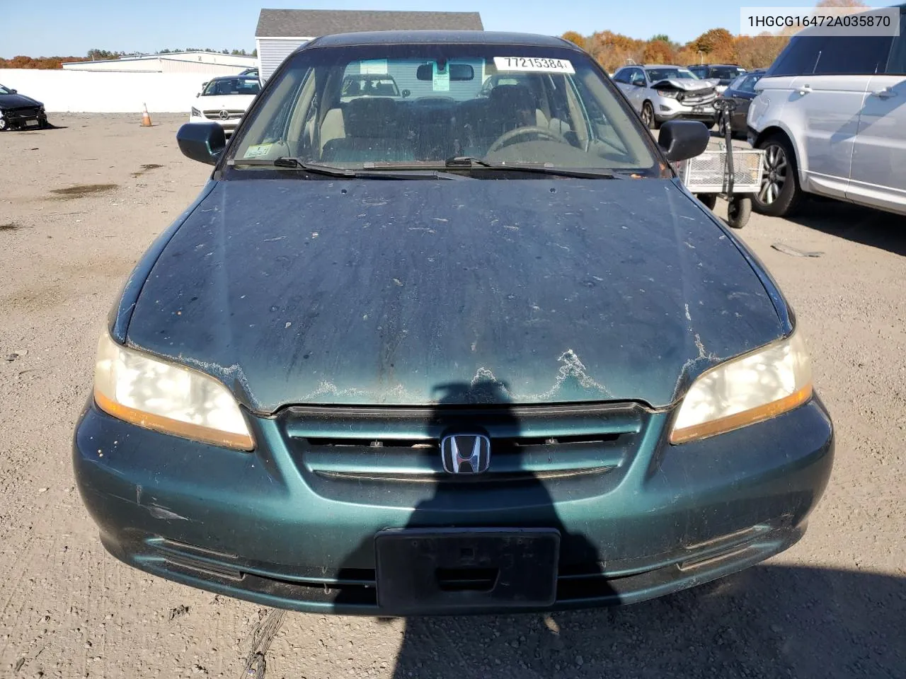 2002 Honda Accord Lx VIN: 1HGCG16472A035870 Lot: 77215384