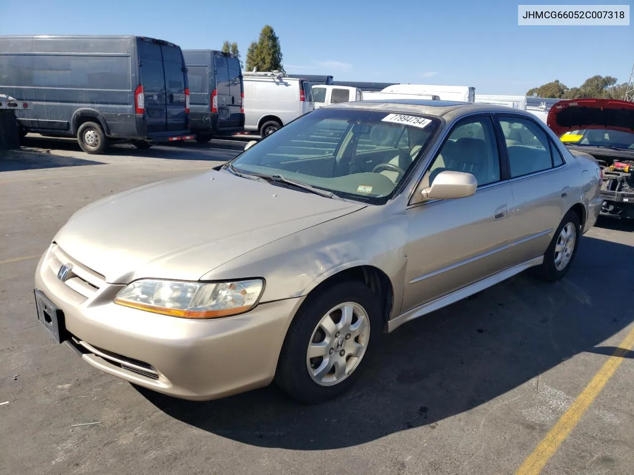 2002 Honda Accord Ex VIN: JHMCG66052C007318 Lot: 77994754