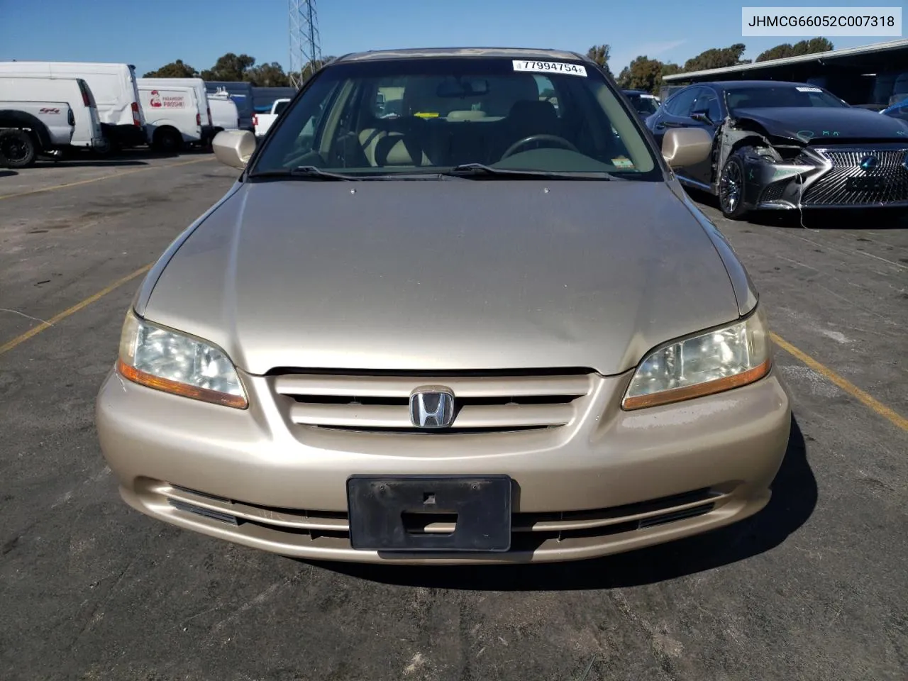 2002 Honda Accord Ex VIN: JHMCG66052C007318 Lot: 77994754