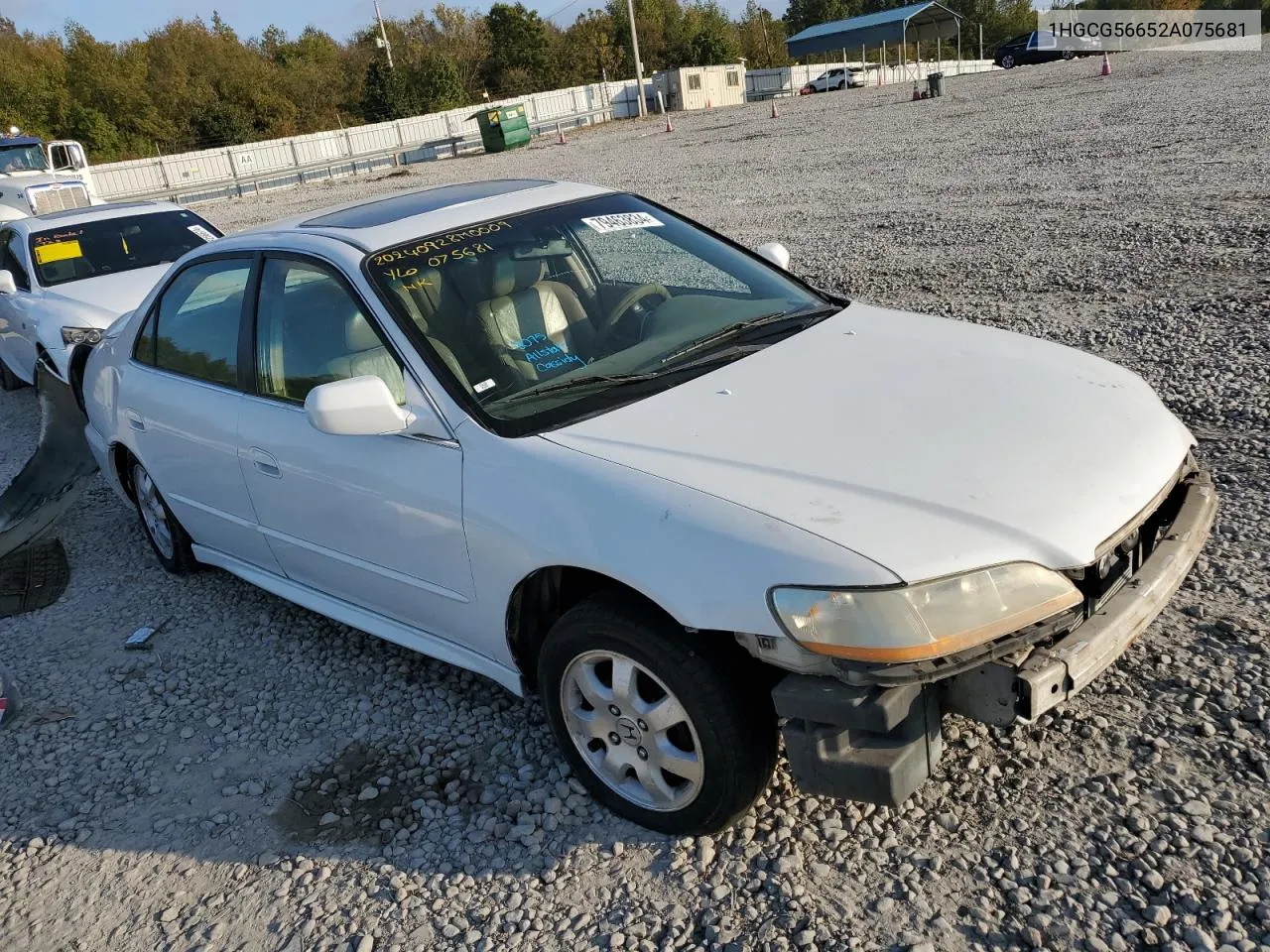 2002 Honda Accord Ex VIN: 1HGCG56652A075681 Lot: 79463834