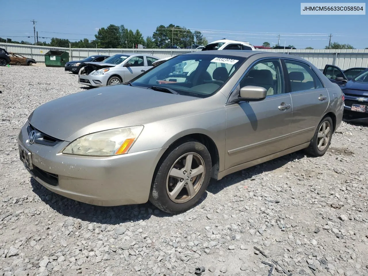 2003 Honda Accord Ex VIN: JHMCM56633C058504 Lot: 68343824