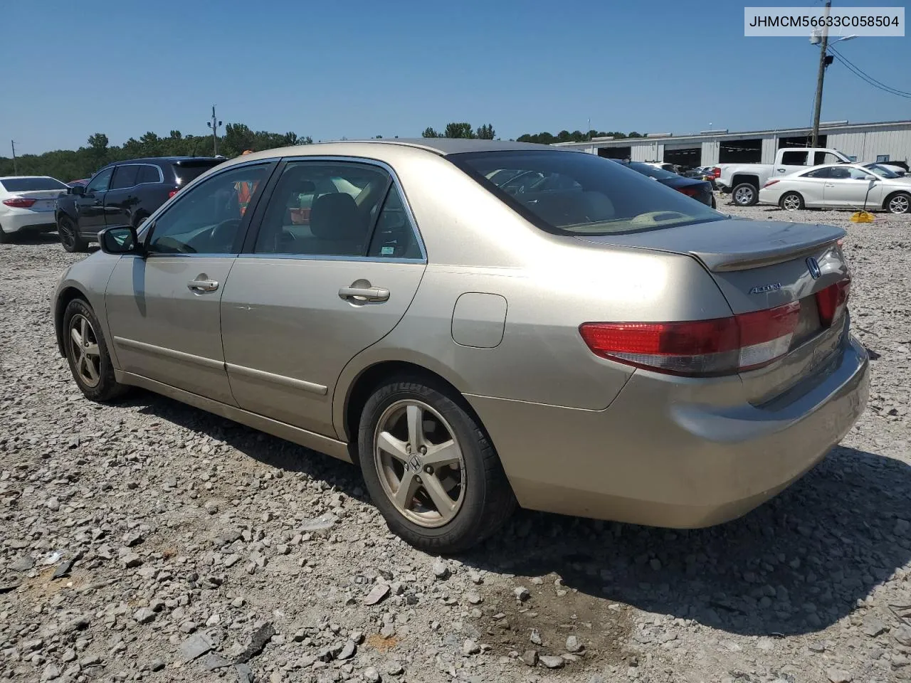 2003 Honda Accord Ex VIN: JHMCM56633C058504 Lot: 68343824