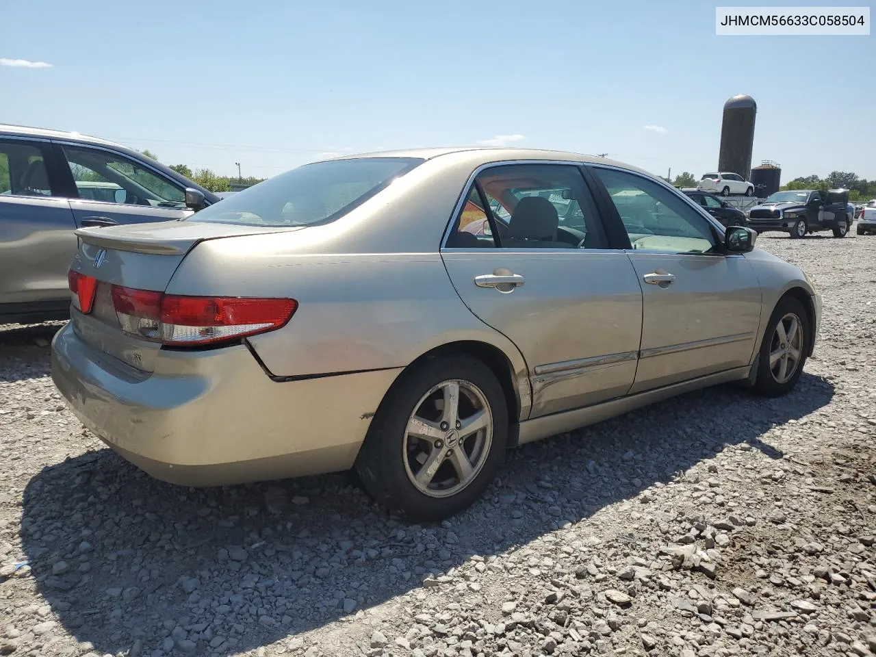 2003 Honda Accord Ex VIN: JHMCM56633C058504 Lot: 68343824