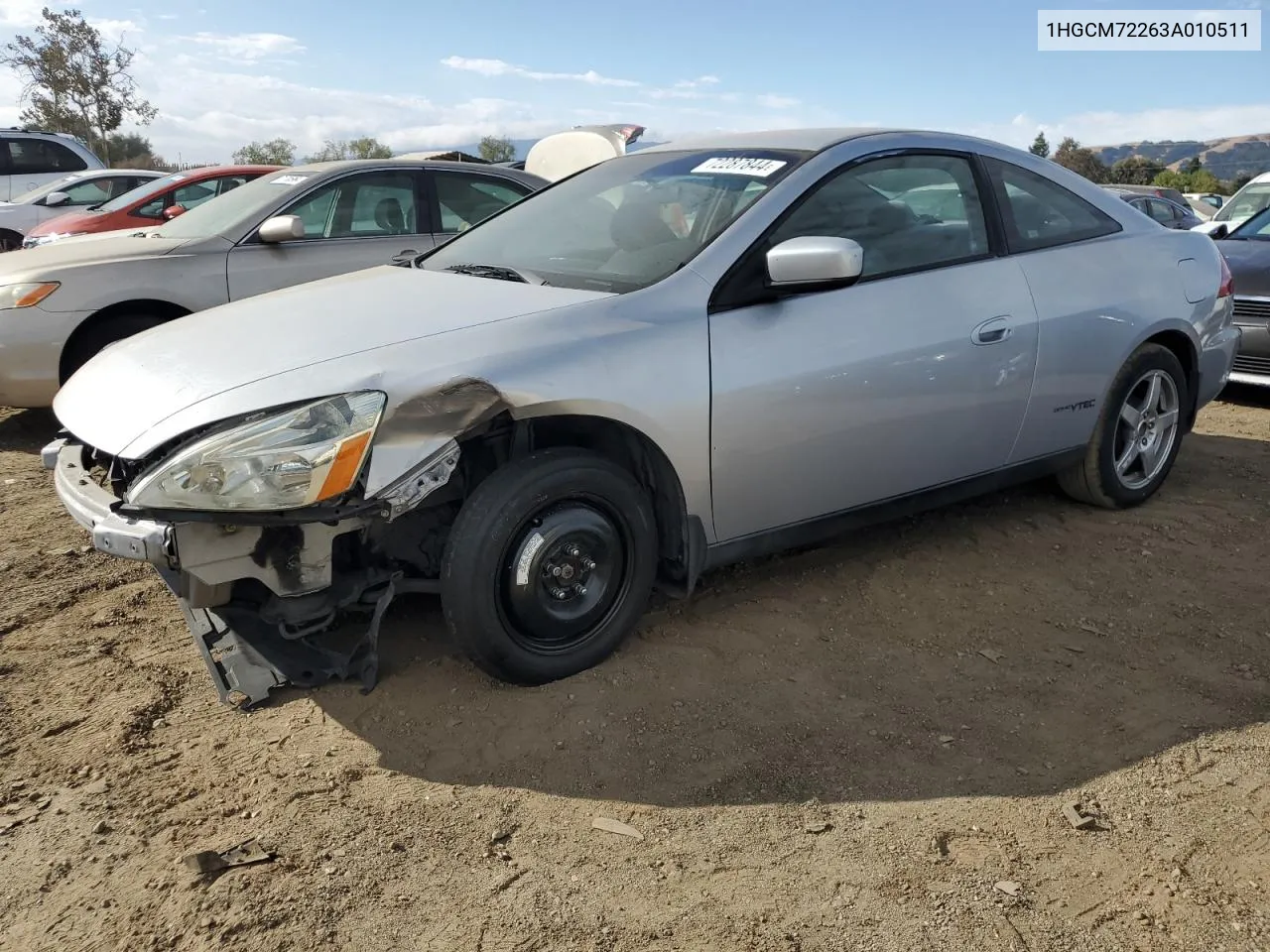 2003 Honda Accord Lx VIN: 1HGCM72263A010511 Lot: 72287844