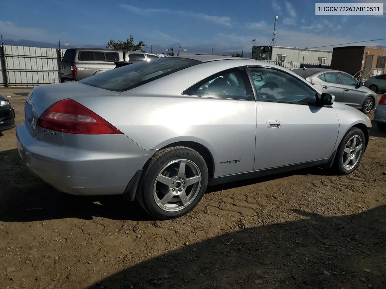 2003 Honda Accord Lx VIN: 1HGCM72263A010511 Lot: 72287844