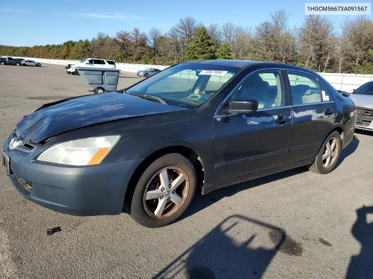 2003 Honda Accord Ex VIN: 1HGCM56673A091567 Lot: 73867994