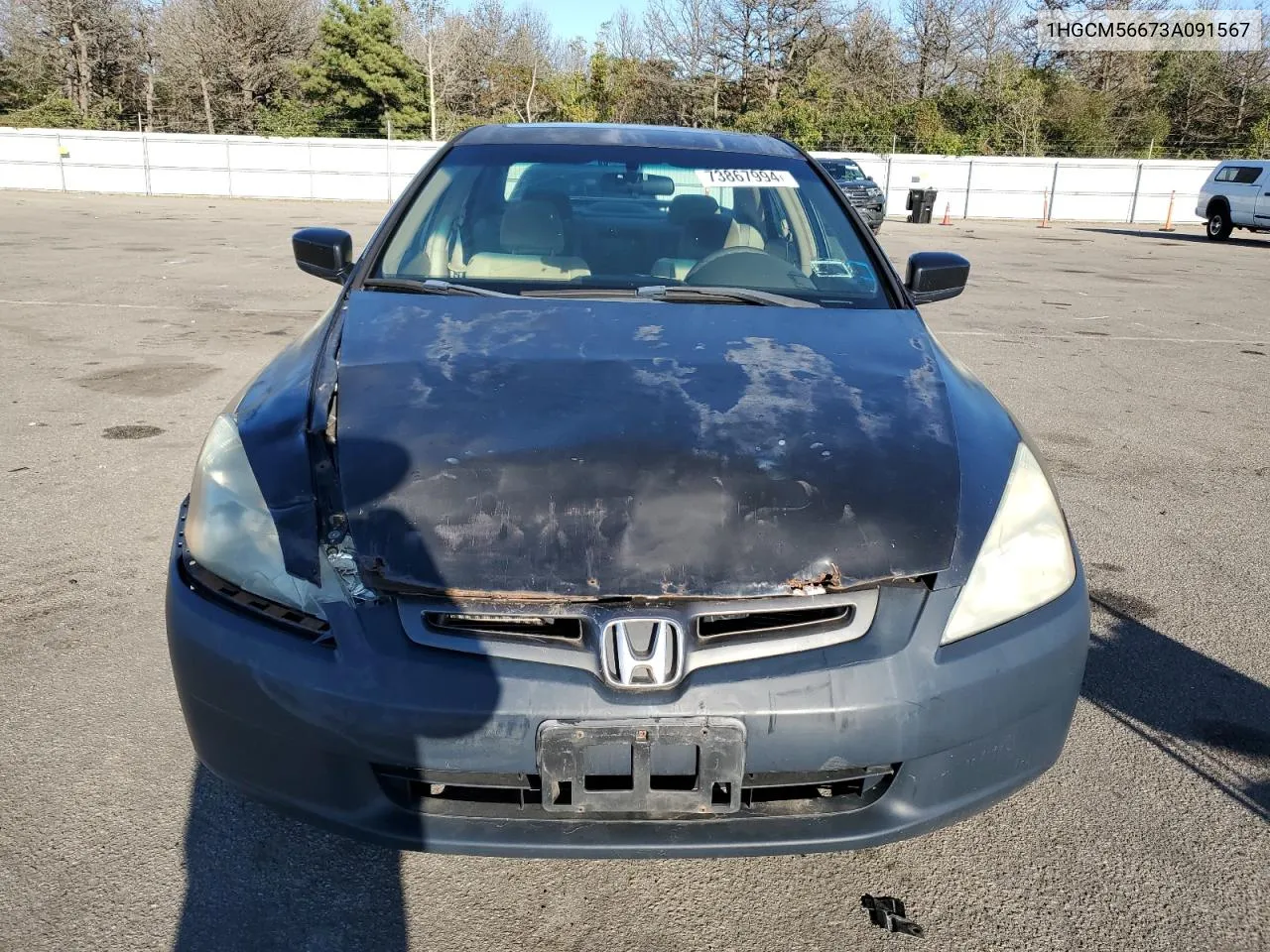 2003 Honda Accord Ex VIN: 1HGCM56673A091567 Lot: 73867994