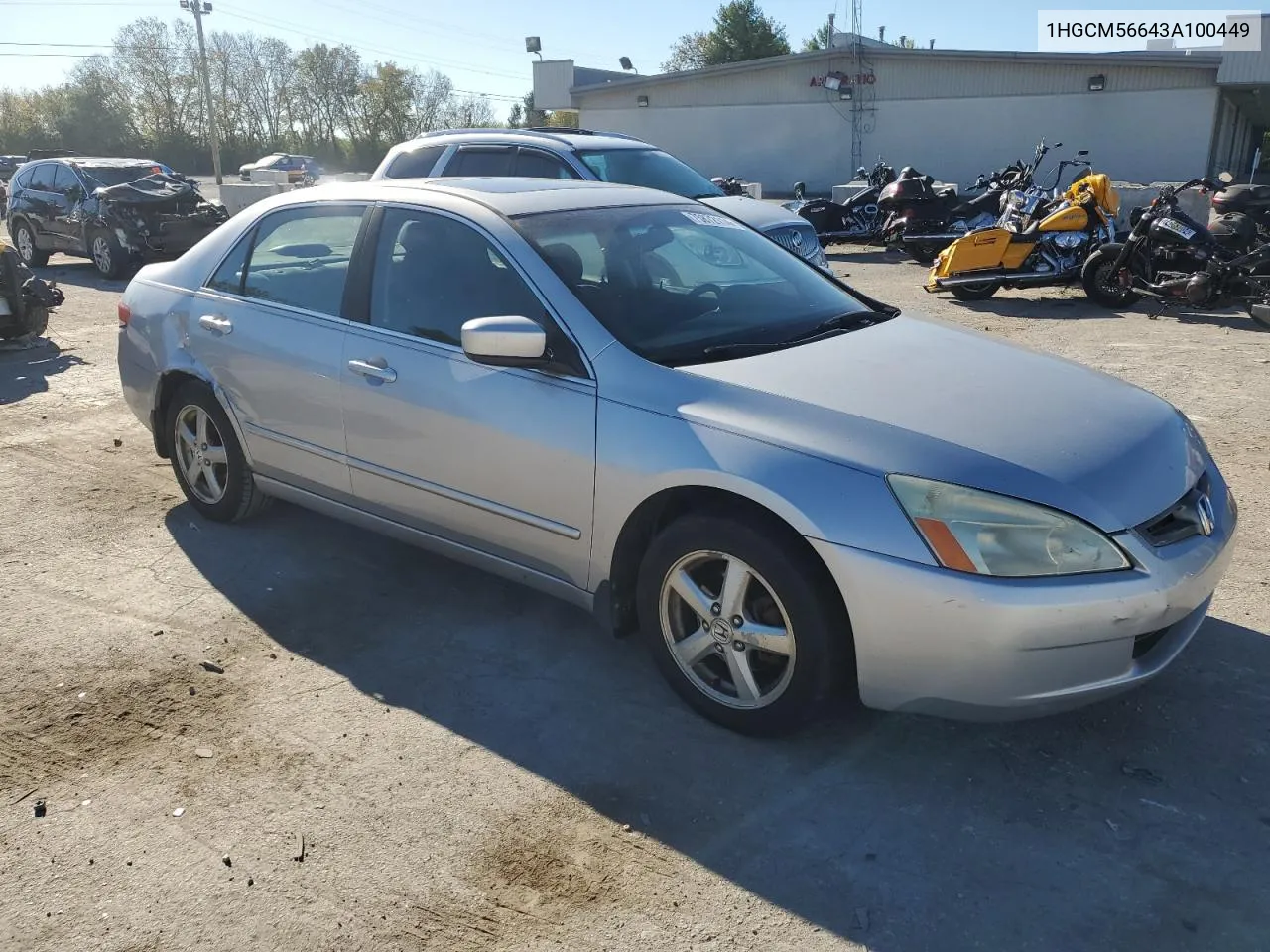 2003 Honda Accord Ex VIN: 1HGCM56643A100449 Lot: 75872114