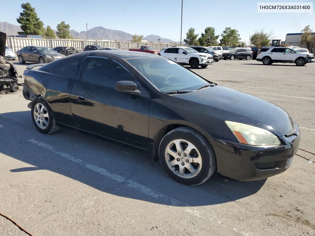 2003 Honda Accord Ex VIN: 1HGCM726X3A031400 Lot: 75905774