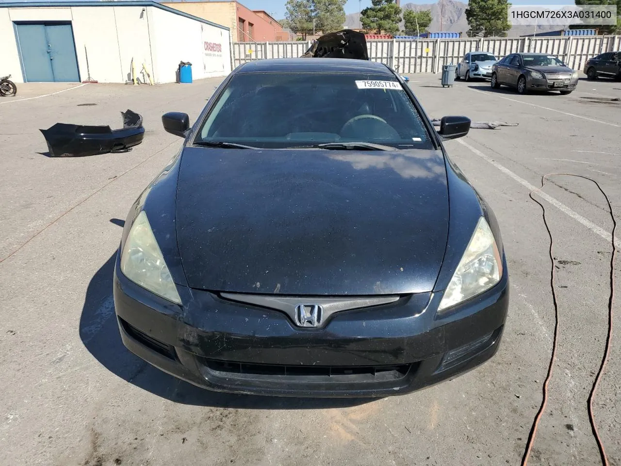 2003 Honda Accord Ex VIN: 1HGCM726X3A031400 Lot: 75905774